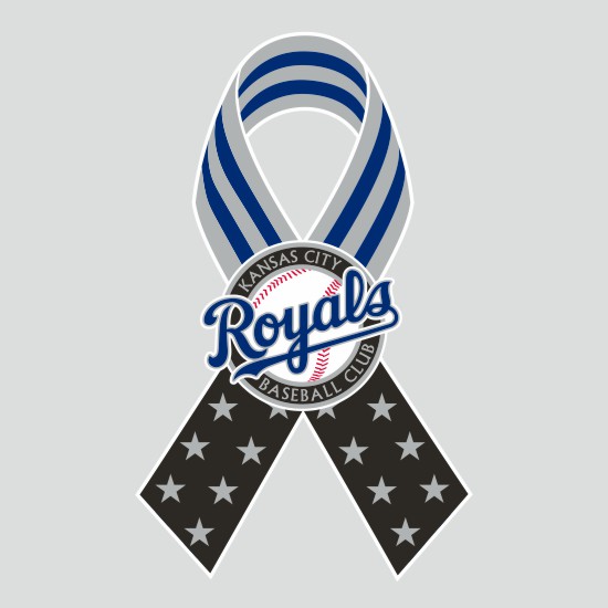 Kansas City Royals Ribbon American Flag logo vinyl decal